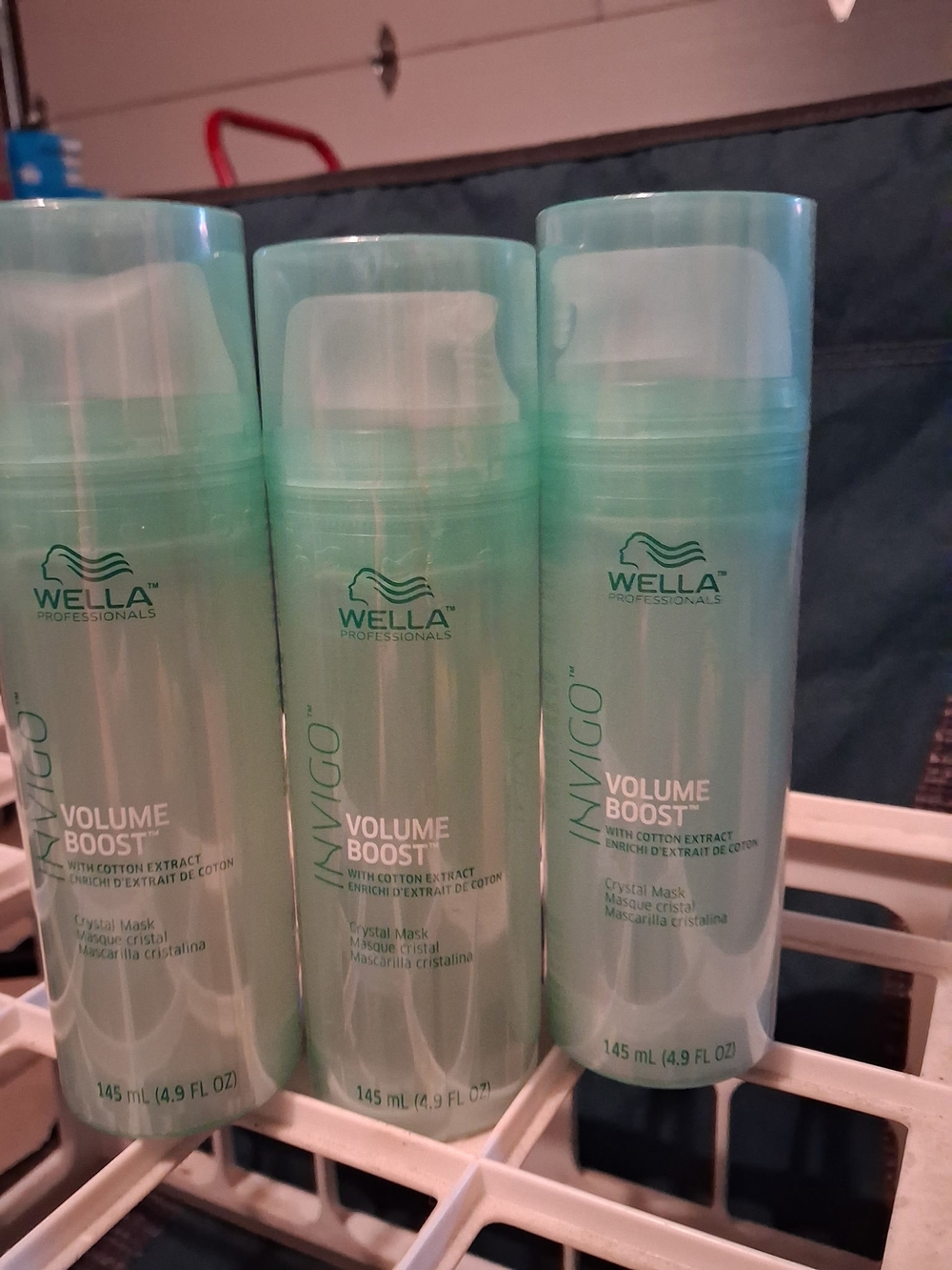 3x Wella Invigo Volume Boost Crystal Mask - Green